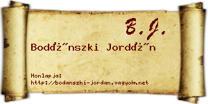 Bodánszki Jordán névjegykártya